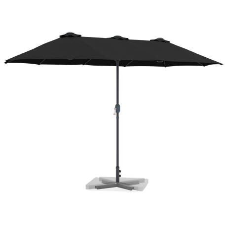 vidaXL Tuinparasol Zwart 380 x 196 x 235 cm Poedergecoat staal afbeelding3 - 1