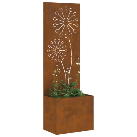 vidaXL Tuinplant met Decoratief Paneel Roestig 50 x 140 cm Cortenstaal afbeelding3 - 1