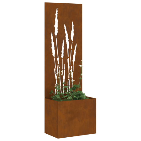 vidaXL Tuinplant met Decoratief Paneel Roestig 50 x 140 cm Cortenstaal afbeelding3 - 1