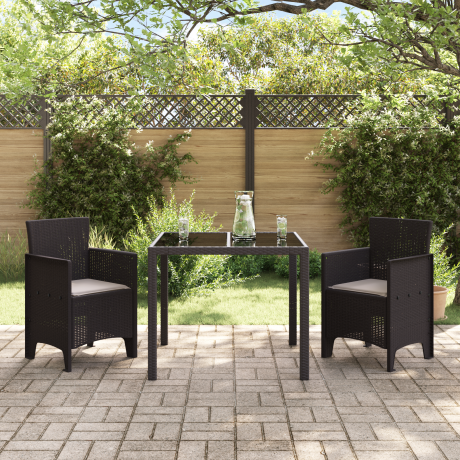 vidaXL Tuinstoelen 2 st met kussens poly rattan bruin afbeelding3 - 1