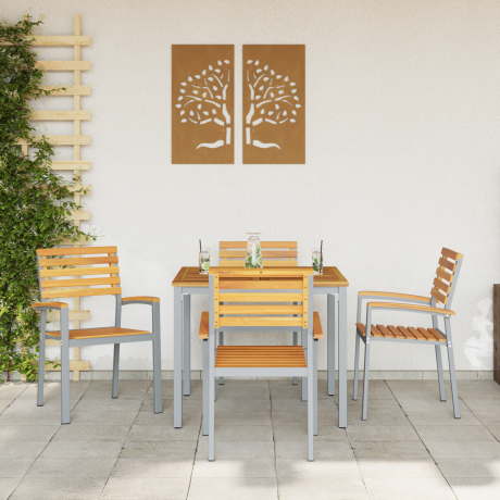 vidaXL Tuinstoel 4 pcs Bruin 56 x 57 x 87 cm Massief Acaciahout afbeelding3 - 1