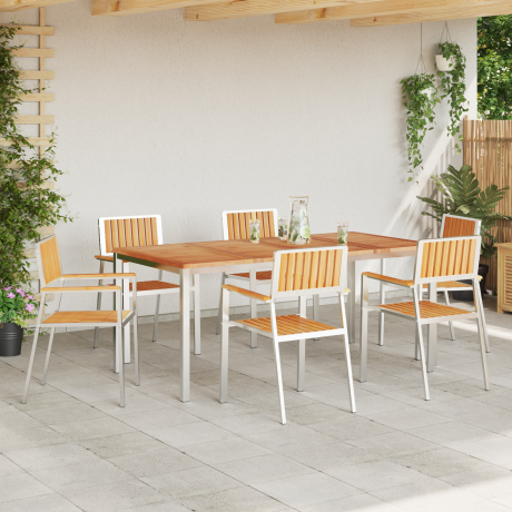 vidaXL Tuinstoel 6 pcs Bruin 56 x 54,5 x 87 cm Massief Teakhout afbeelding3 - 1