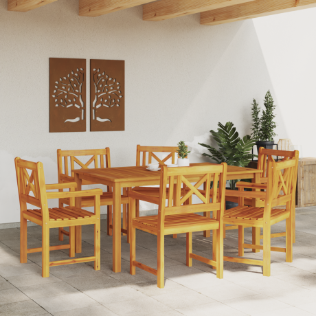 vidaXL Tuinbank 6 pcs Naturel 56 x 55,5 x 90 cm Massief Acaciahout afbeelding3 - 1