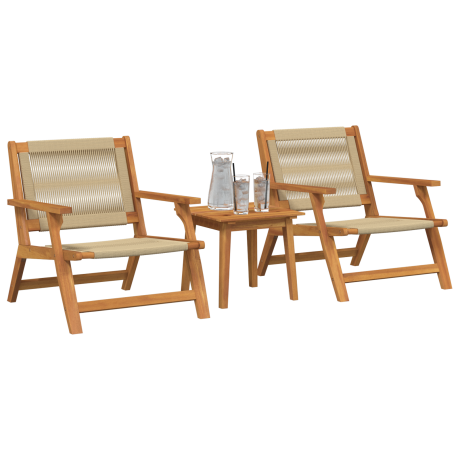 vidaXL Tuinstoelen met Tafel Set - 3 Stuks in Beuken Massief Acaciahout afbeelding3 - 1
