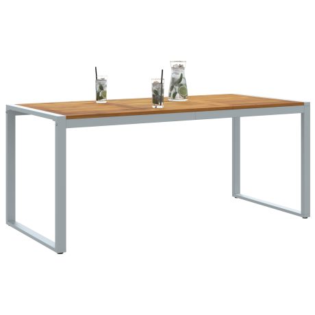 vidaXL Tuintafel 180x90x75 cm staal en massief acaciahout grijs afbeelding3 - 1
