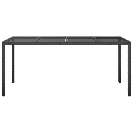 vidaXL Tuintafel Zwart 190x90x75 cm Poly Rattan afbeelding3 - 1