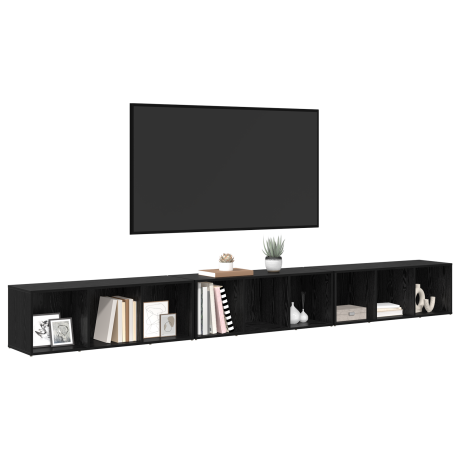vidaXL TV-kast 3 pcs Zwart eiken 37 x 35 x 107,5 cm afbeelding3 - 1