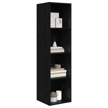 vidaXL Tv-meubelset Zwart Eiken 37 x 37 x 142,5 cm Bewerkt hout afbeelding3 - 1