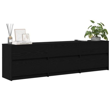 vidaXL TV-kast Zwart 182 x 34 x 50 cm Bewerkt hout afbeelding3 - 1