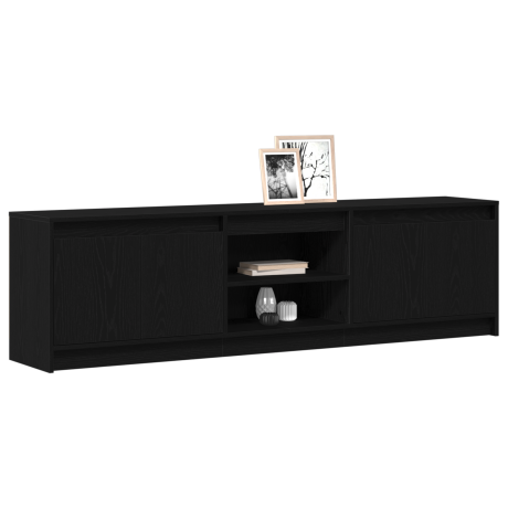 vidaXL TV-kast Zwart 182 x 34 x 50 cm Geengineerd hout en Spaanplaat afbeelding3 - 1