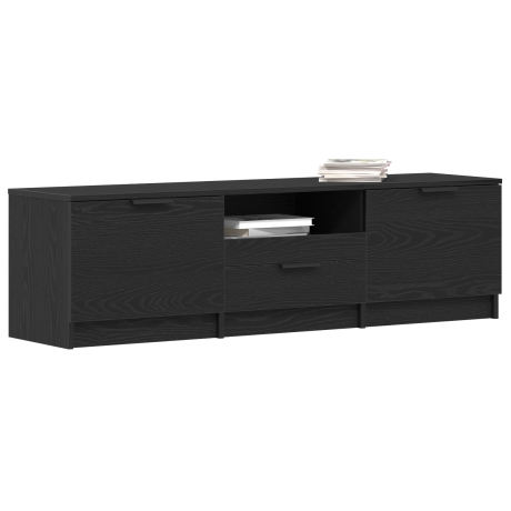 vidaXL TV-kast - Zwart Eiken - 140x35x40 cm - Gemaakt van Engineered Wood afbeelding3 - 1