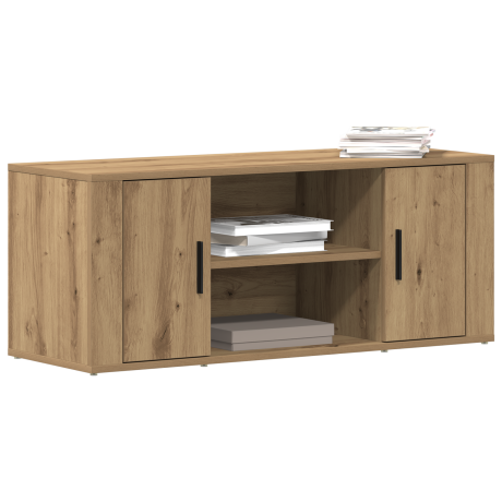 vidaXL TV-kast artisanaal eikenkleurig 100 x 35 x 40 cm Bewerkt hout afbeelding3 - 1
