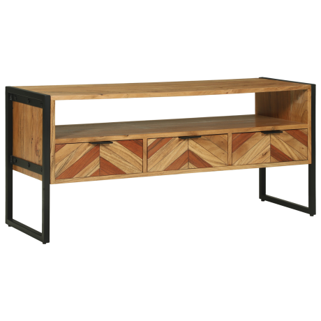 vidaXL TV-kast met lade Bruin 100 x 35 x 50 cm Massief Acaciahout afbeelding3 - 1