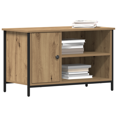 vidaXL Tv-meubel 80x40x50 cm bewerkt hout en staal artisanaal eiken afbeelding3 - 1
