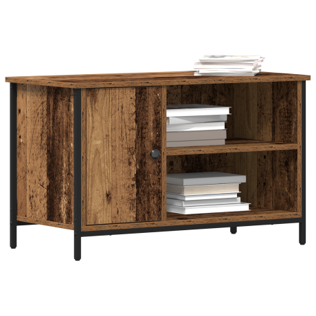 vidaXL Tv-meubel 80x40x50 cm bewerkt hout en staal oud houtkleurig afbeelding3 - 1