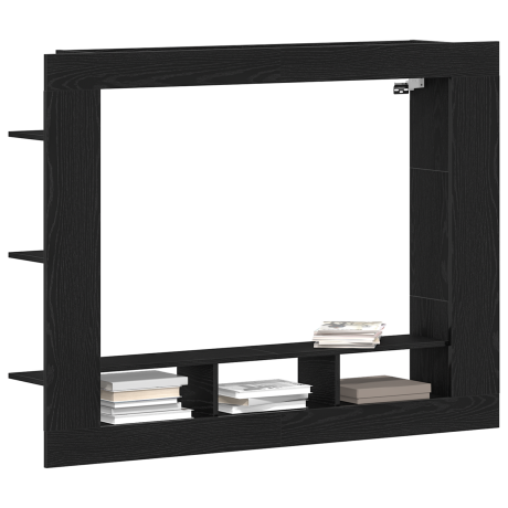 vidaXL TV-kast Zwart eiken 152 x 22 x 113 cm Bewerkt hout afbeelding3 - 1