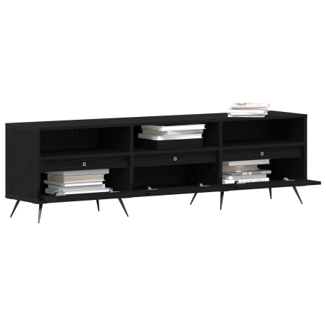 vidaXL TV-kast Zwart eiken 150 x 30 x 44,5 cm Bewerkt hout afbeelding3 - 1