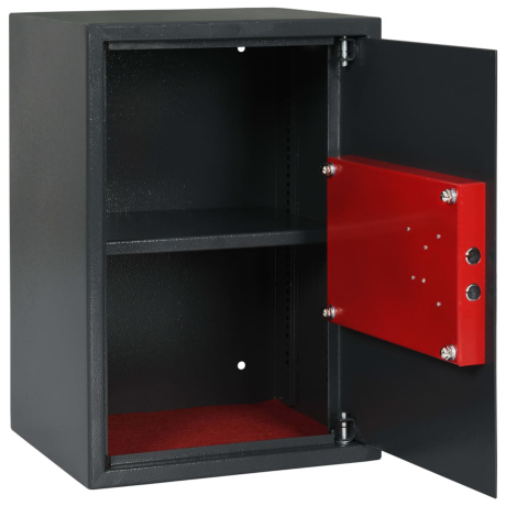 vidaXL Veiligheidsbox met Sleutelvergrendeling Donkergrijs 31x35x50 cm Staal afbeelding3 - 1