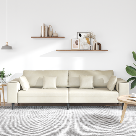 vidaXL Bank Crème 250 x 77 x 76 cm Fluweel afbeelding3 - 1