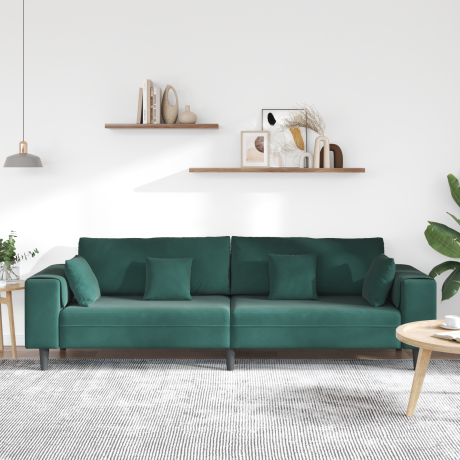 vidaXL Bank Donkergroen 250 x 77 x 76 cm Fluweel afbeelding3 - 1