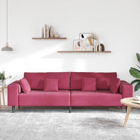 vidaXL Bank Wijnrood 250 x 77 x 76 cm Fluweel afbeelding3 - 1