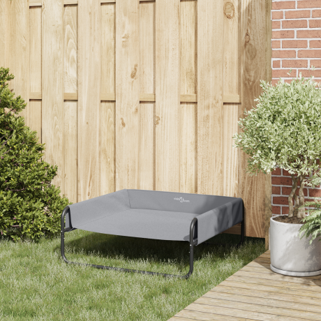 vidaXL Verhoogd Hondenbed Licht Grijs L Oxford Stof en Staal afbeelding3 - 1