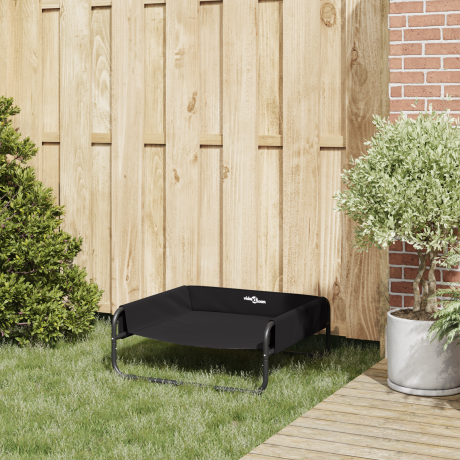 vidaXL Verhoogd Hondenbed Zwart ML Oxford Stof en Staal afbeelding3 - 1