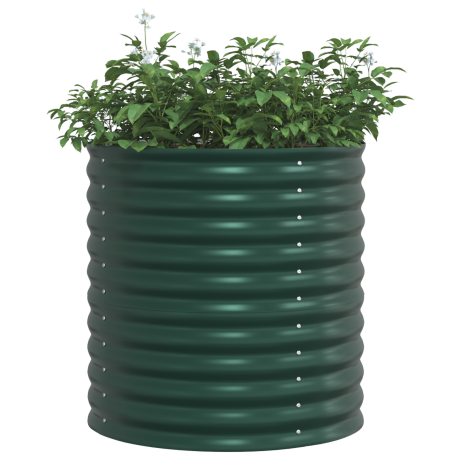 vidaXL Verhoogde plantenbak Groen 80 x 80 x 81 cm Staal afbeelding3 - 1