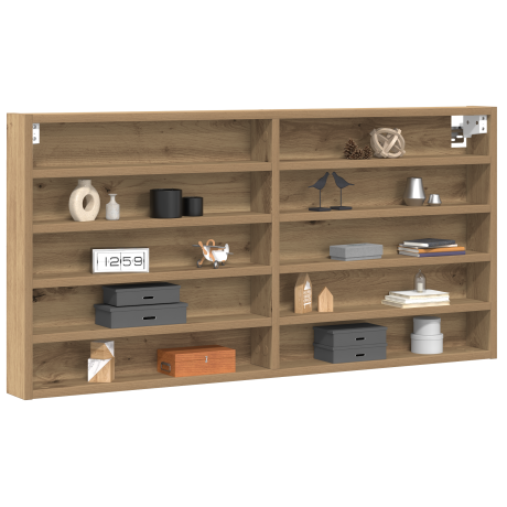 vidaXL Vitrinekast wandgemonteerd bewerkt hout artisanaal eiken afbeelding3 - 1