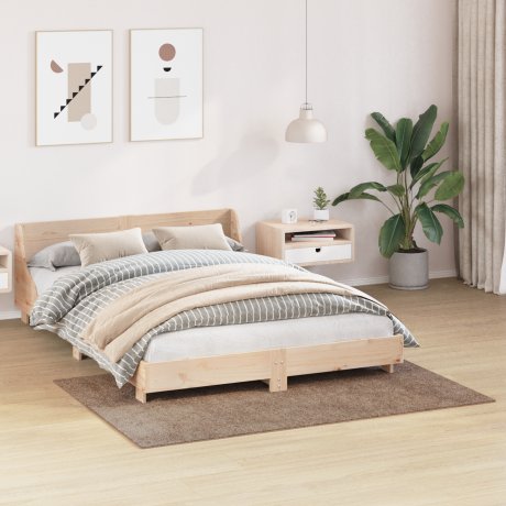 vidaXL Vloerkleed shaggy met latex onderkant 120x170 cm bruin afbeelding3 - 1