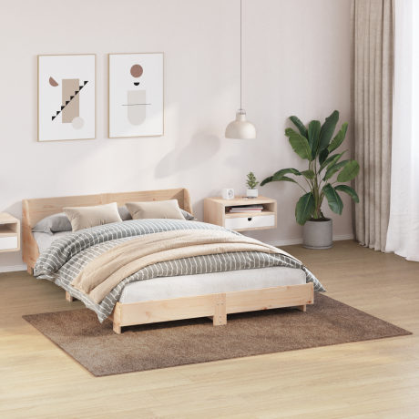 vidaXL Vloerkleed shaggy met latex onderkant 140x200 cm bruin afbeelding3 - 1