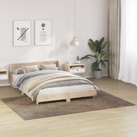 vidaXL Vloerkleed shaggy met latex onderkant 160x230 cm bruin afbeelding3 - 1