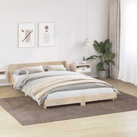 vidaXL Vloerkleed shaggy met latex onderkant 200x290 cm bruin afbeelding3 - 1