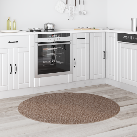 vidaXL Vloerkleed shaggy met latex onderkant ø120 cm bruin afbeelding3 - 1