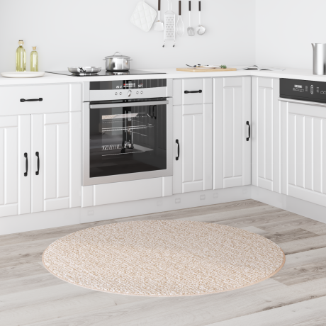 vidaXL Vloerkleed shaggy met latex onderkant ø120 cm crèmekleurig afbeelding3 - 1
