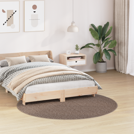 vidaXL Vloerkleed shaggy met latex onderkant ø160 cm bruin afbeelding3 - 1