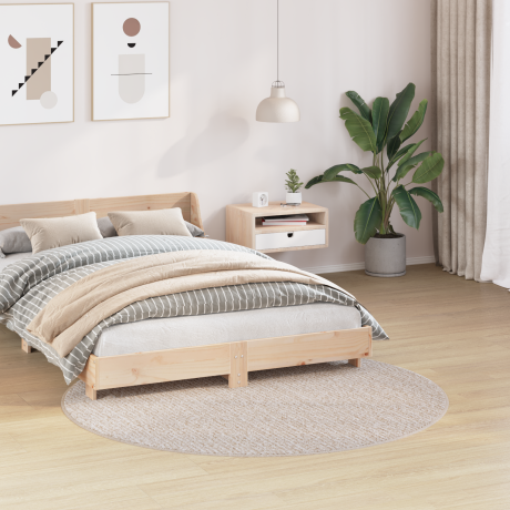 vidaXL Vloerkleed shaggy met latex onderkant ø160 cm crèmekleurig afbeelding3 - 1