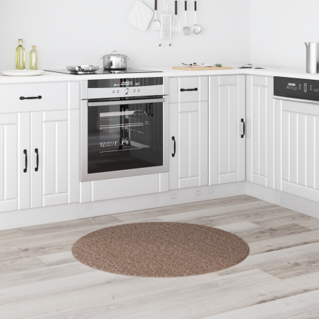 vidaXL Vloerkleed shaggy met latex onderkant ø90 cm bruin afbeelding3 - 1