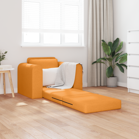 vidaXL Vloersofa Bed 2-in-1 Donkergeel 98x71x83 cm Stof afbeelding3 - 1