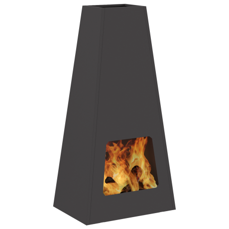 vidaXL Vuurkorf Zwart 50x35x100 cm Staal afbeelding3 - 1