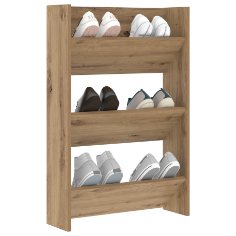 vidaXL Schoenenkast Artisan Eiken 60 x 18 x 90 cm Bewerkt hout afbeelding3 - 1