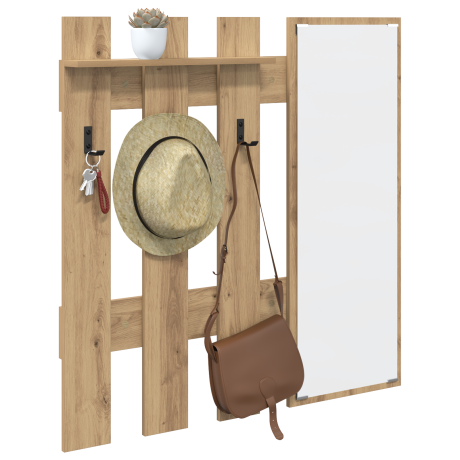 vidaXL Wandgemonteerde kapstok Ambachtelijk eiken 100 x 10 x 100 cm afbeelding3 - 1