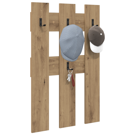 vidaXL Wandgemonteerde kapstok artisanaal eikenkleurig 65 x 3 x 100 cm afbeelding3 - 1