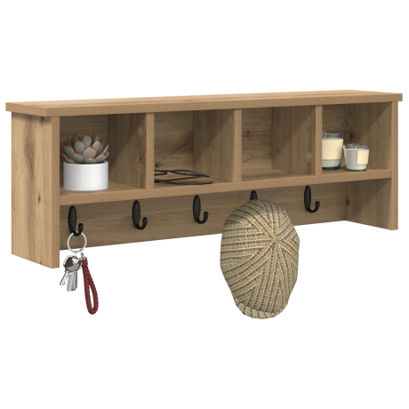 vidaXL Wandgemonteerde kapstok artisanaal eikenkleurig 75 x 16 x 26 cm afbeelding3 - 1