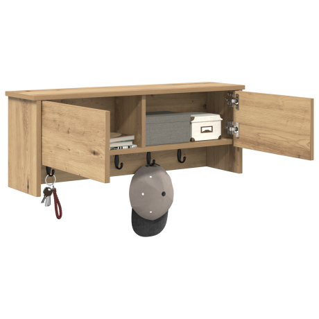 vidaXL Wandgemonteerde kapstok artisanaal eikenkleurig 80 x 20 x 30 cm afbeelding3 - 1