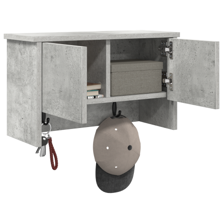 vidaXL Wandgemonteerde kapstok Betongrijs 50 x 20 x 30 cm Bewerkt hout afbeelding3 - 1