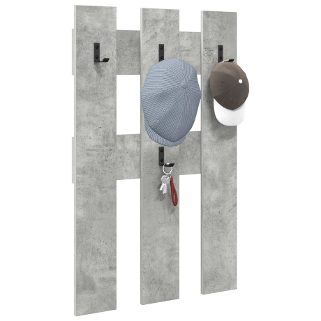 vidaXL Wandgemonteerde kapstok Betongrijs 65 x 3 x 100 cm Bewerkt hout afbeelding3 - 1