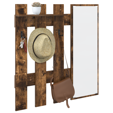 vidaXL Wandgemonteerde kapstok Gerookt eiken 100 x 10 x 100 cm afbeelding3 - 1