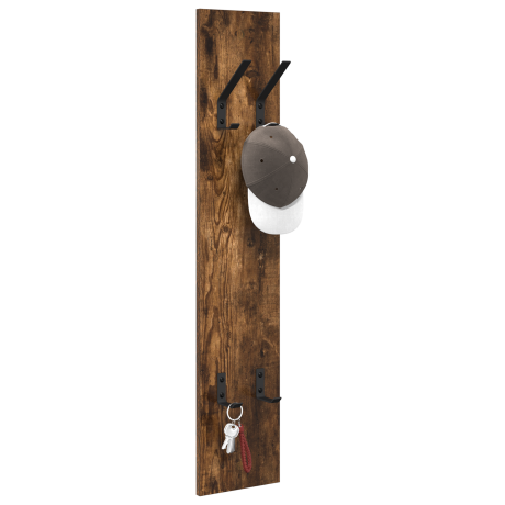 vidaXL Wandgemonteerde kapstok Gerookt eiken 20 x 1,5 x 100 cm afbeelding3 - 1