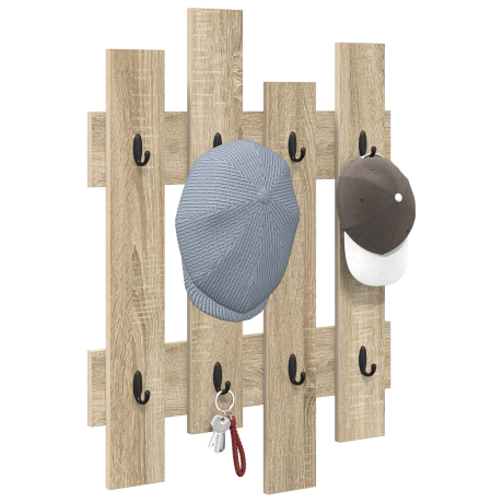 vidaXL Wandgemonteerde kapstok met opslag Sonoma eiken 60 x 3 x 82 cm afbeelding3 - 1